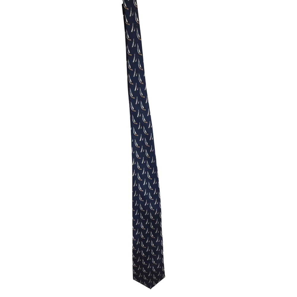 Ralph Lauren Sailboat Print Necktie - Navy Blue‎ Nautical Theme